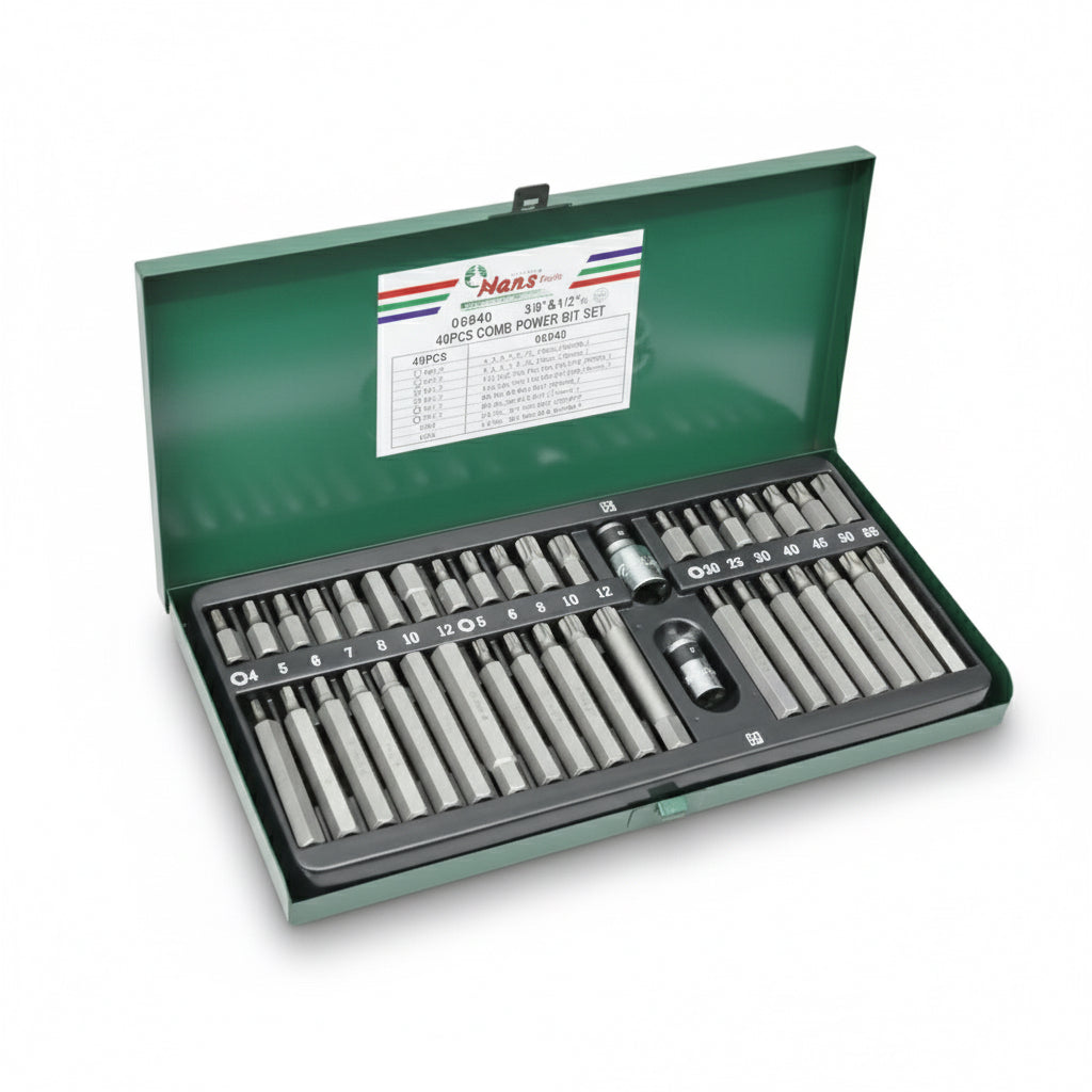 طقم سن مفك 40ق مسدس&نجمة&مشرشر HANS