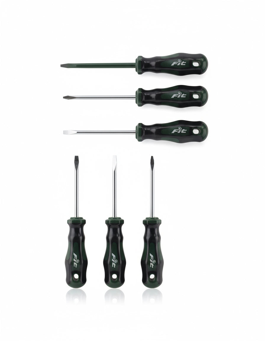 طقم مفك عادة وصليبة كهربائى بعازل 6ق FIT