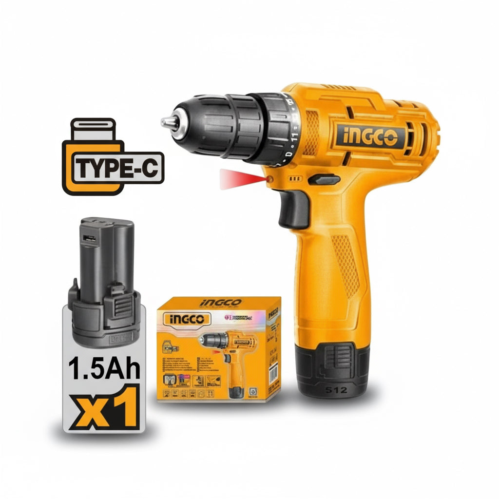 شنيور بطارية 12 فولت عزم 20نيوتن +1 بطارية INGCO