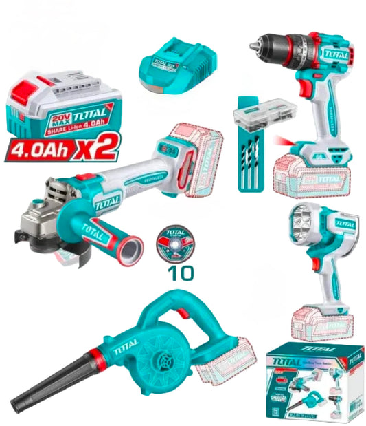 كومبو4*1شنيور دقاق66نيوتن+ صاروخ1000وات+كشاف+بلاور+ 2بطارية4امبيرTOTAL