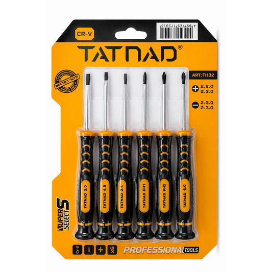 طقم مفك نجمة6قطع(T7.8.9.10.15.20) خدمة شاقة TAT CRV