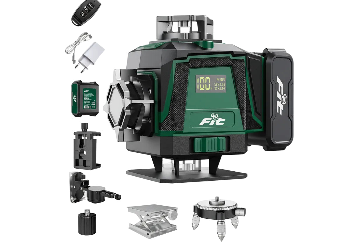 ميزان ليزر 16 خط اخضر 2 بطارية وشاحن وريموت FIT