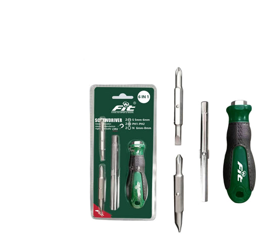 Screwdriver + 2 bits, 6 sizes FIT